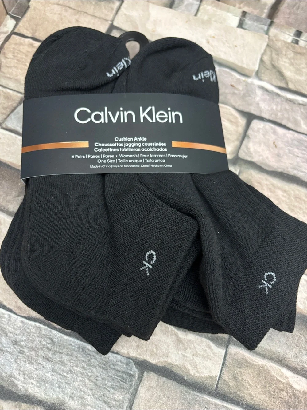 Calvin Klein Men’s Black Cushion Ankle Socks - 6 Pack